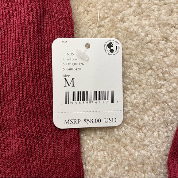 Free People We The Free JoJo Off Beat Long Sleeve Shirt Womens M Knit Thermal - Picture 9 of 11